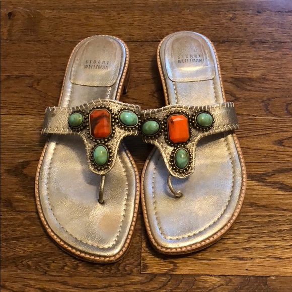 Stuart Weitzman silver sandal - Picture 1 of 2